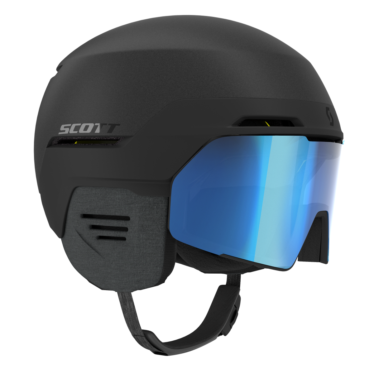 Scott Blend Plus LS skihelm met geïntegreerde skibril zwart