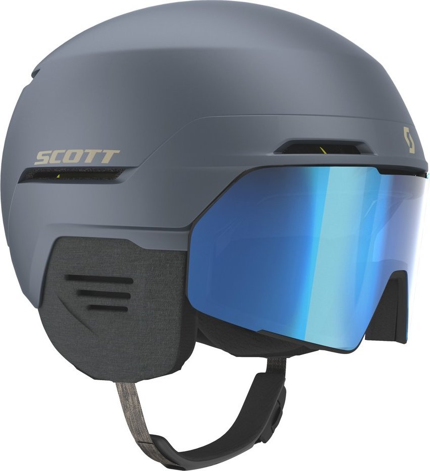 Scott Blend Plus skihelm met geïntegreerde skibril blauw