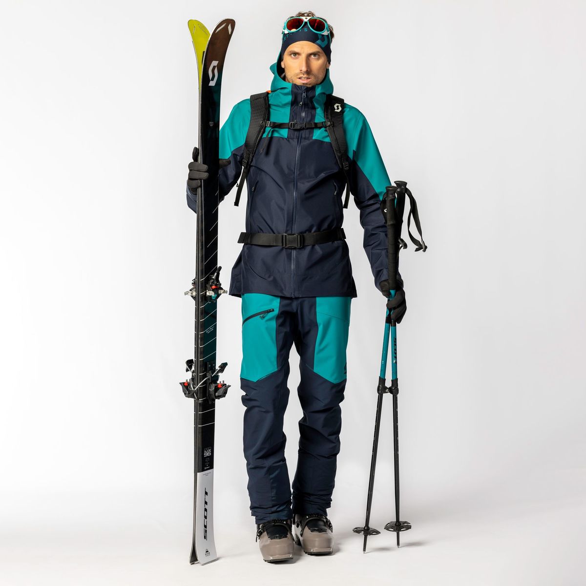 Scott Explorair Softshell Pro skibroek heren blauw/groen