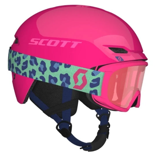 Scott Keeper 2 + Witty kinder skihelm + skibril set roze