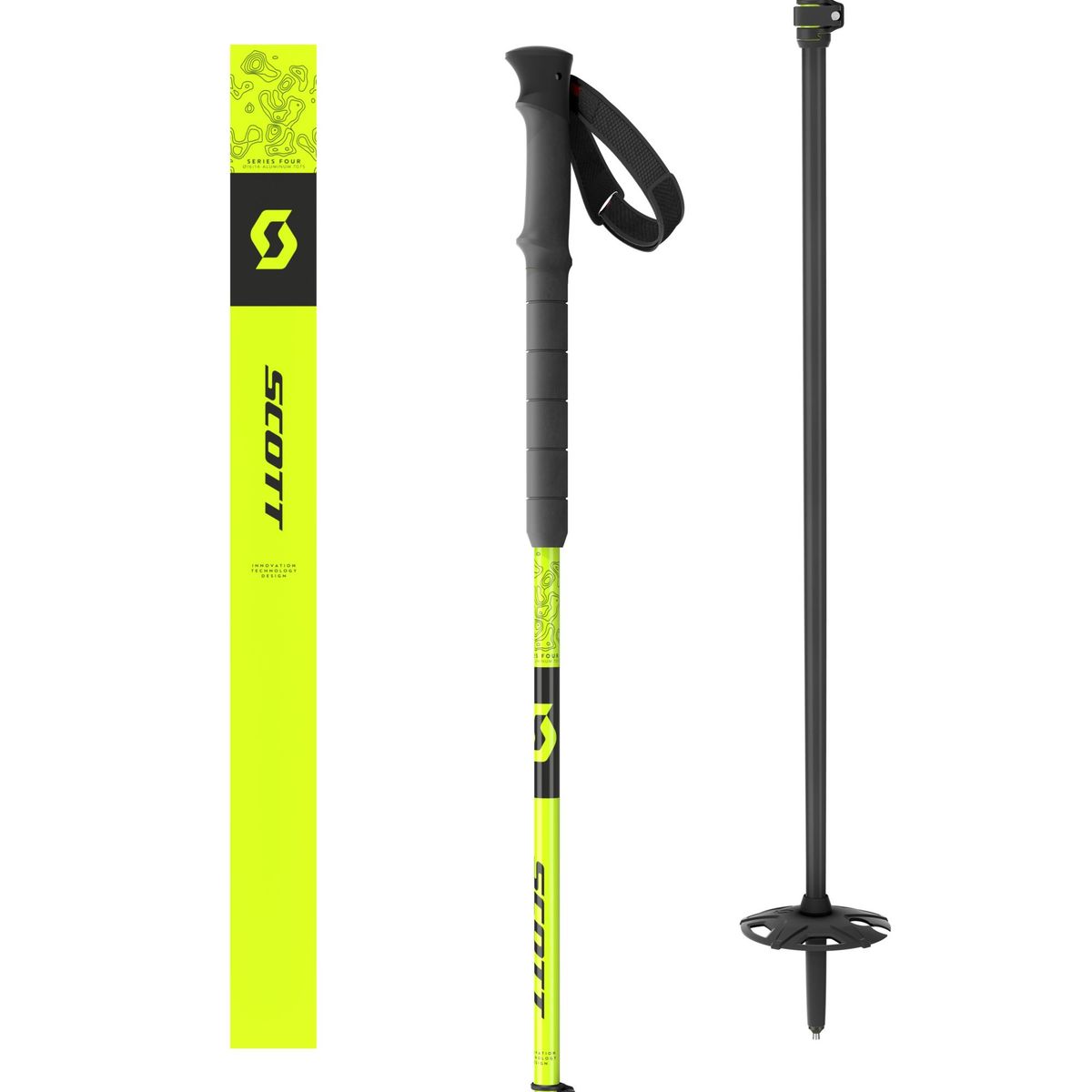 Scott Proguide C SRS toerski skistokken 105-140 cm zwart/geel