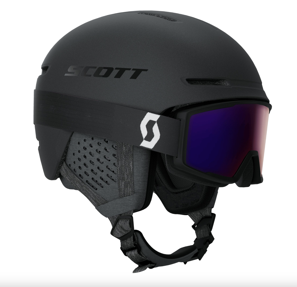 Scott Track + Factor Pro skihelm + skibril set zwart