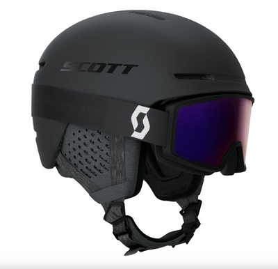 Scott Track + Factor Pro skihelm + skibril set zwart