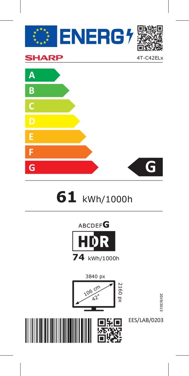 Sharp 42LED2 Televisie met 4K Ultra HD scherm