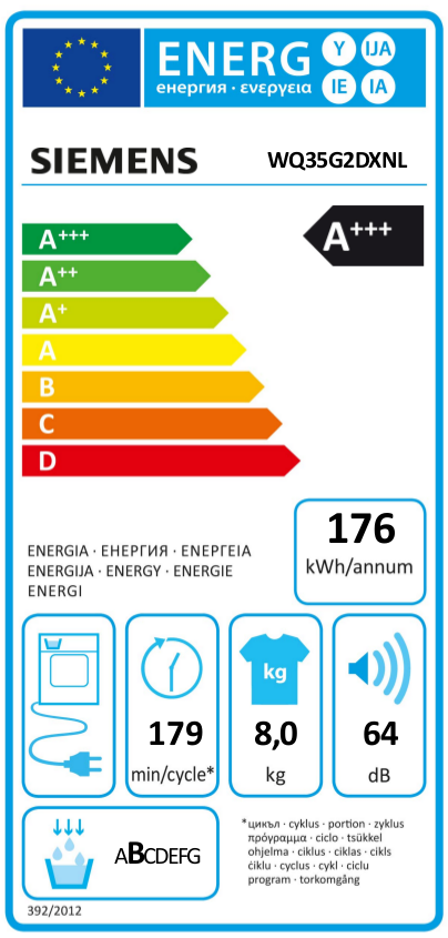 Siemens WQ35G2DXNL zilver warmtepomp droger