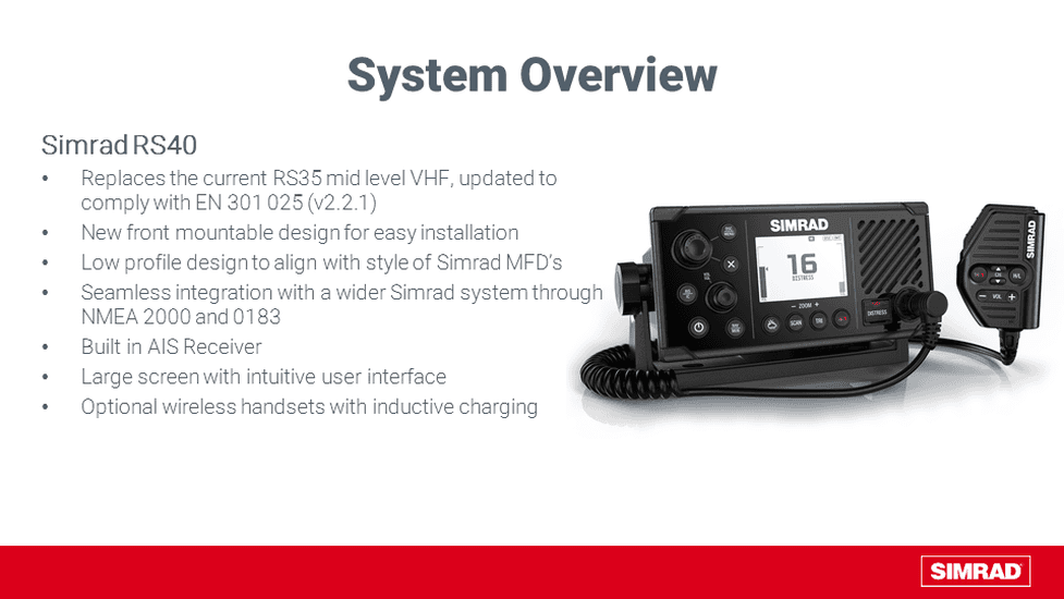 Simrad RS40 marifoon met AIS-ontvanger