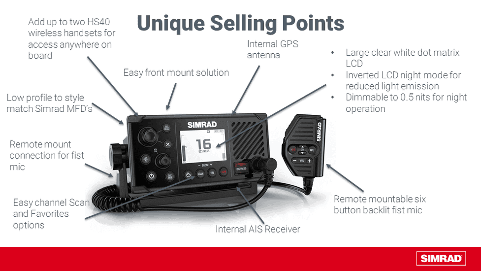 Simrad RS40 marifoon met AIS-ontvanger