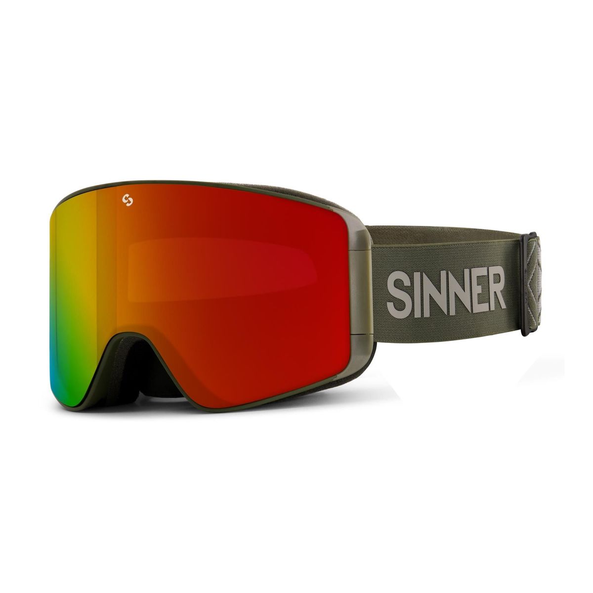 Sinner Aura skibril groen + extra roze S1 lens