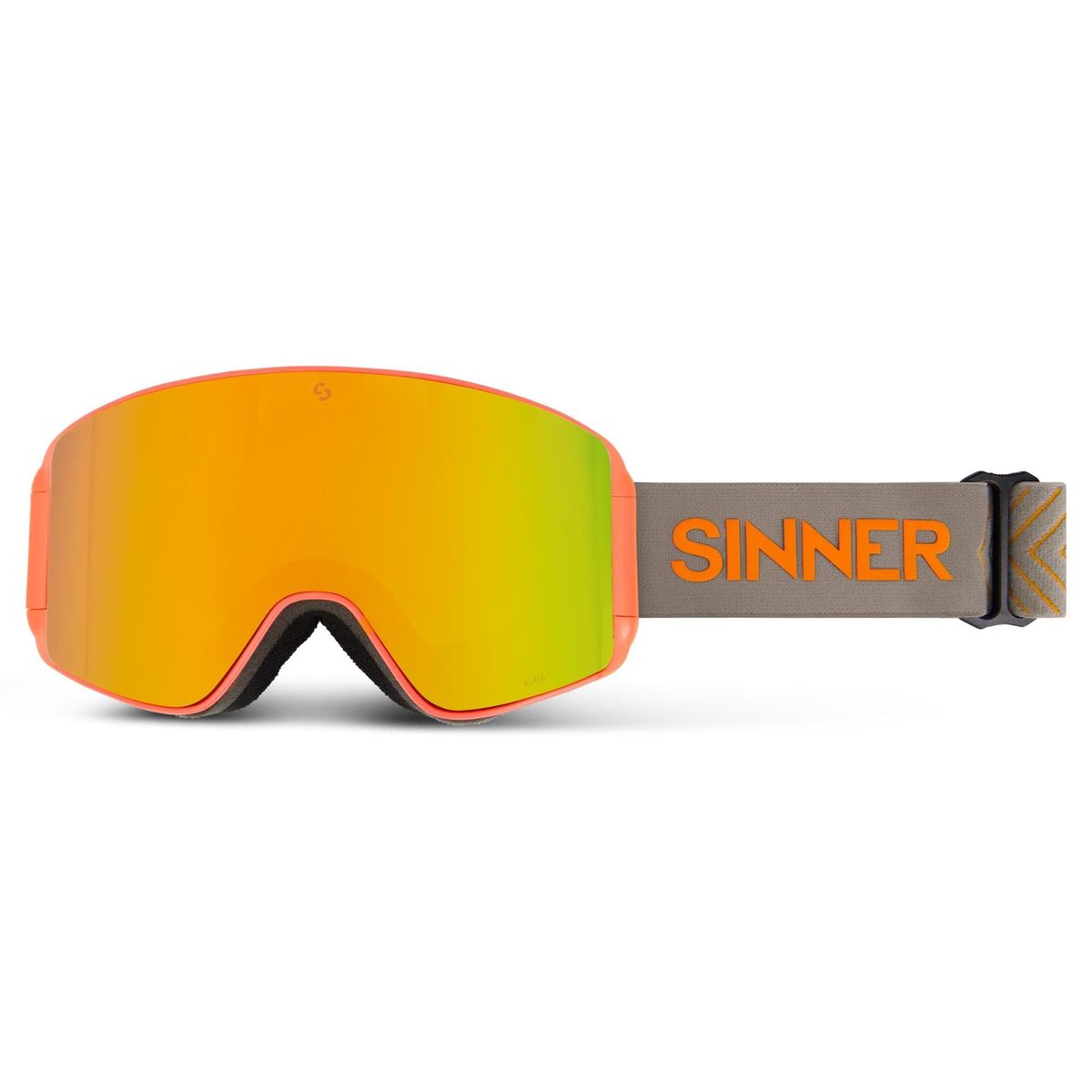 Sinner Aura skibril oranje + extra roze S1 lens