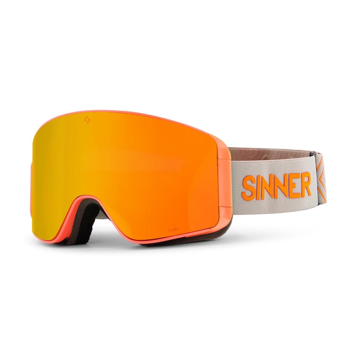 Sinner Aura skibril oranje + extra roze S1 lens