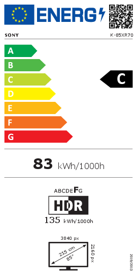 Sony K85XR70PAEP Super Grootscherm Smart Televisie