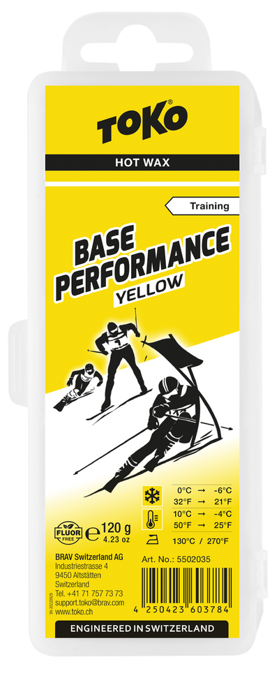 TOKO Base Performance Hot Wax Yellow 120 gram ski en snowboard wax