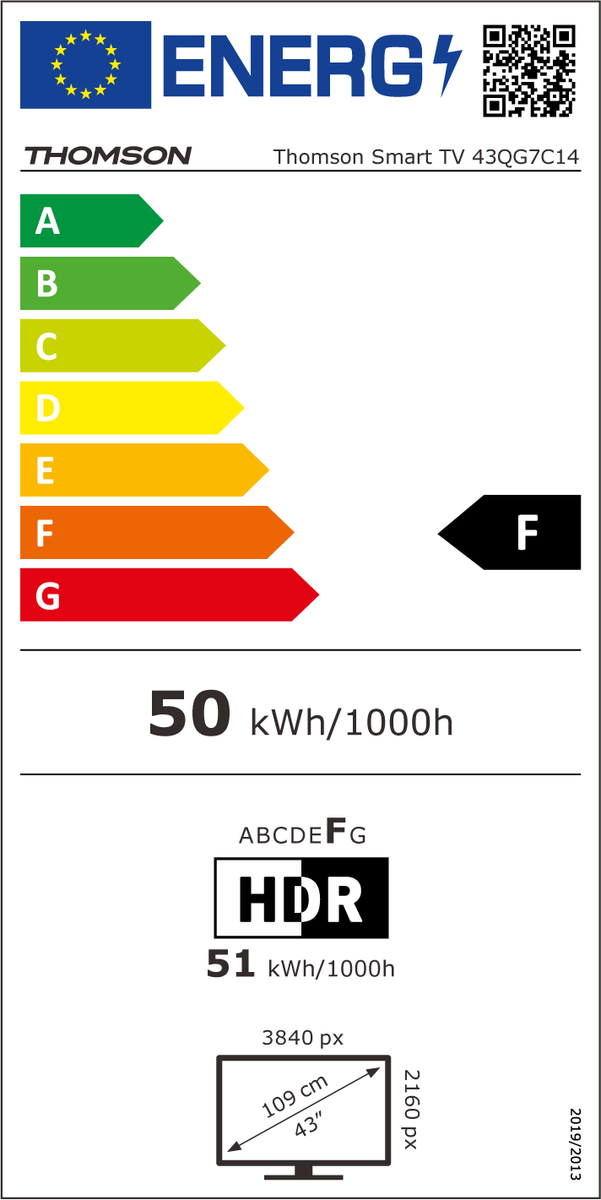 Thomson 43QG7C14 QLED Pro scherm met Google smart TV