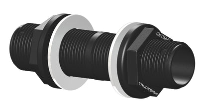 TruDesign Schotdoorvoer 25 mm (1 inch) BSP 140 mm ring en moer kunststof