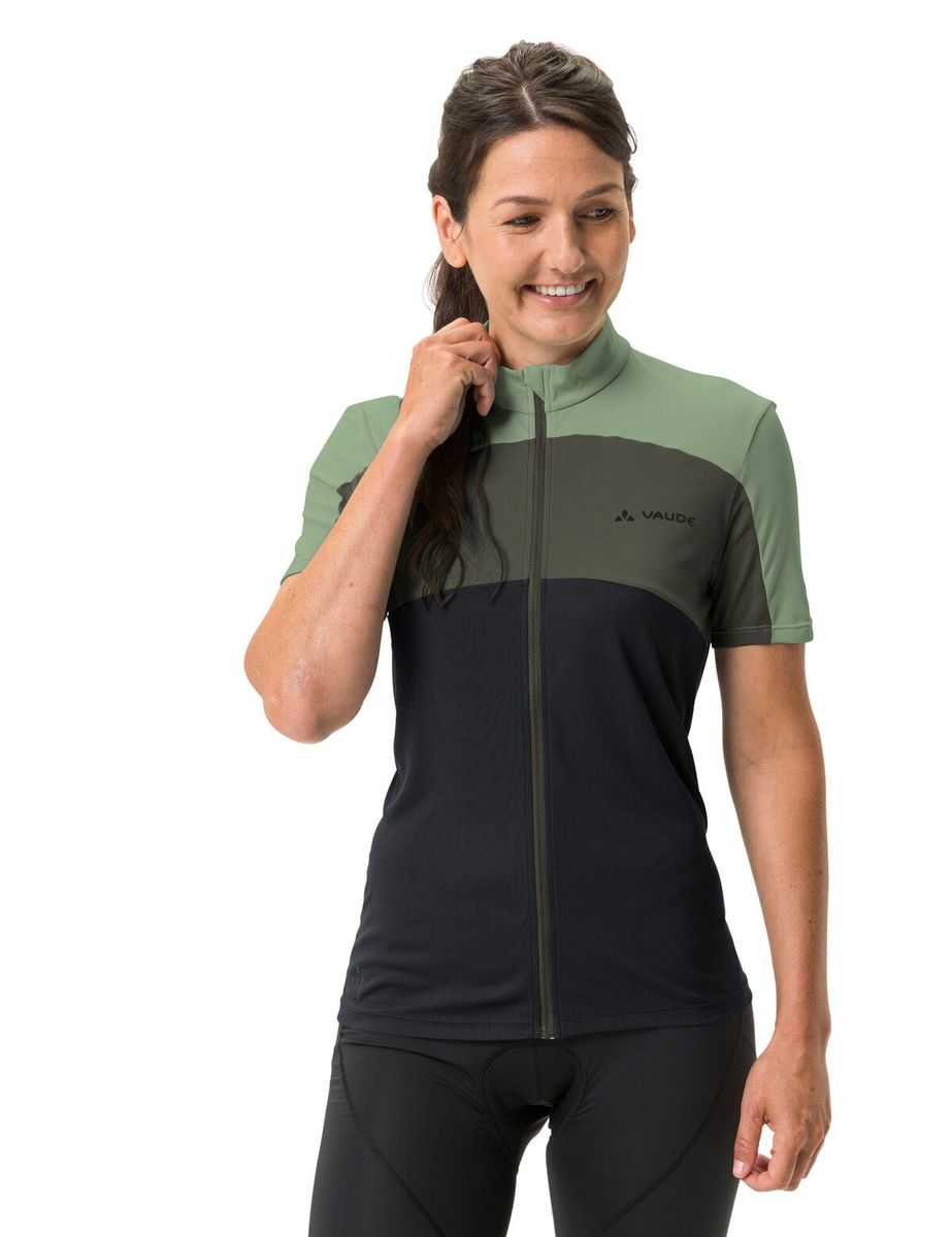 Vaude Matera FZ Tricot fietsshirt korte mouwen groen dames