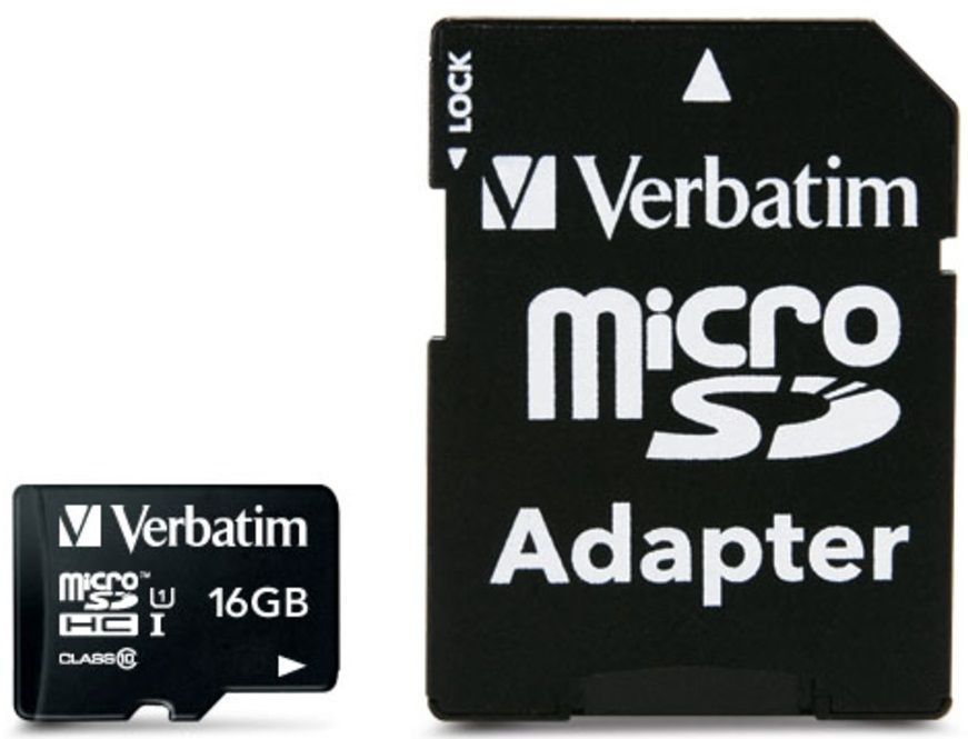 Verbatim VB44082 Micro SDXC Card 16Gb Class 10 inclusief adapter