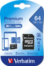 Verbatim VB44084 Micro SDXC Card 64Gb Class 10 inclusief adapter