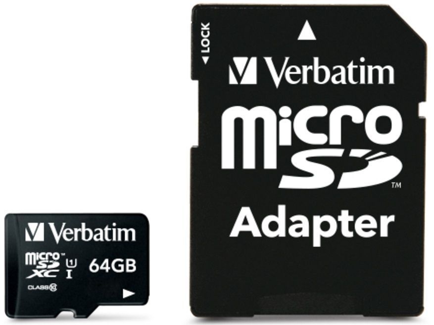 Verbatim VB44084 Micro SDXC Card 64Gb Class 10 inclusief adapter