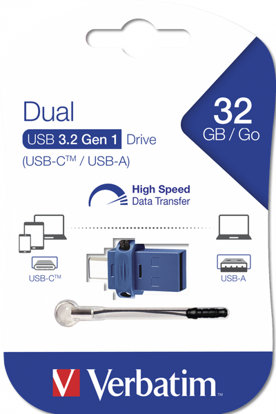 Verbatim VB49966 USB DRIVE 3.0 STORE ´N´ GO DUAL DRIVE 3.0 / USB C 32GB