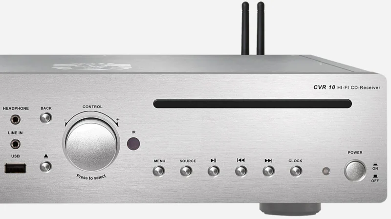 Block Audio CVR-10 MK2 zilver stereo receiver met CD en interne –