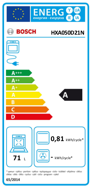 Bosch HXA050D21N gasfornuis met elektra oven