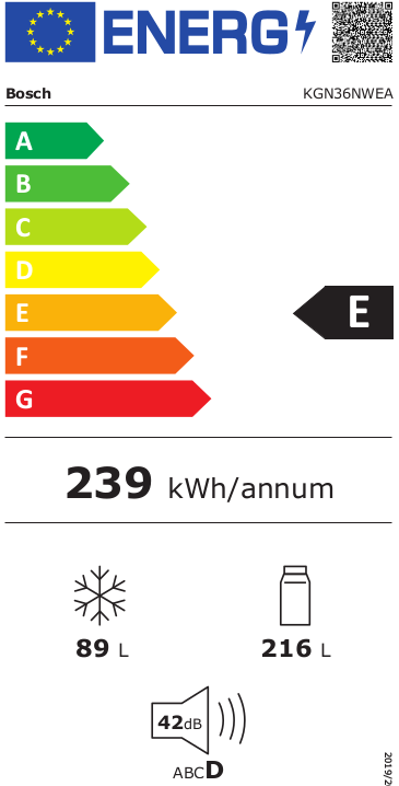 Bosch KGN36NWEA koel-vriescombinatie wit