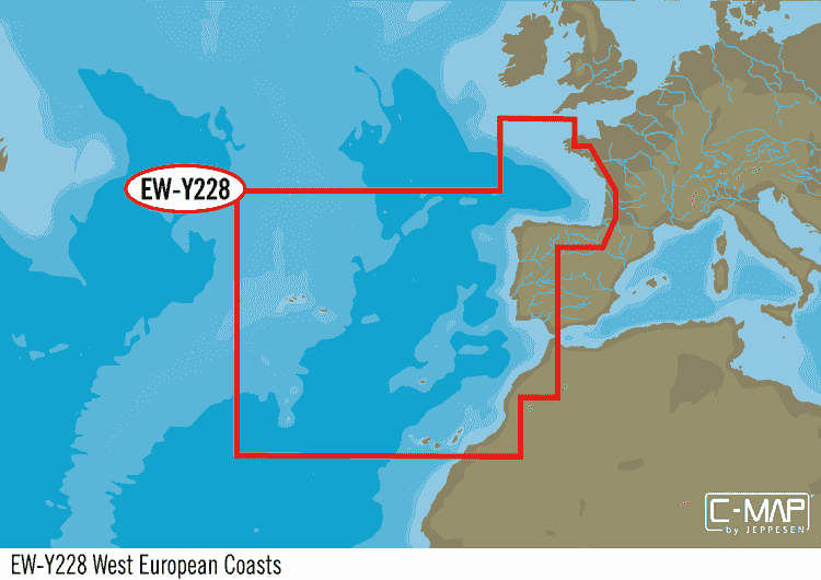 C-Map MAX-N+ EW-Y228 west Europese kust waterkaart