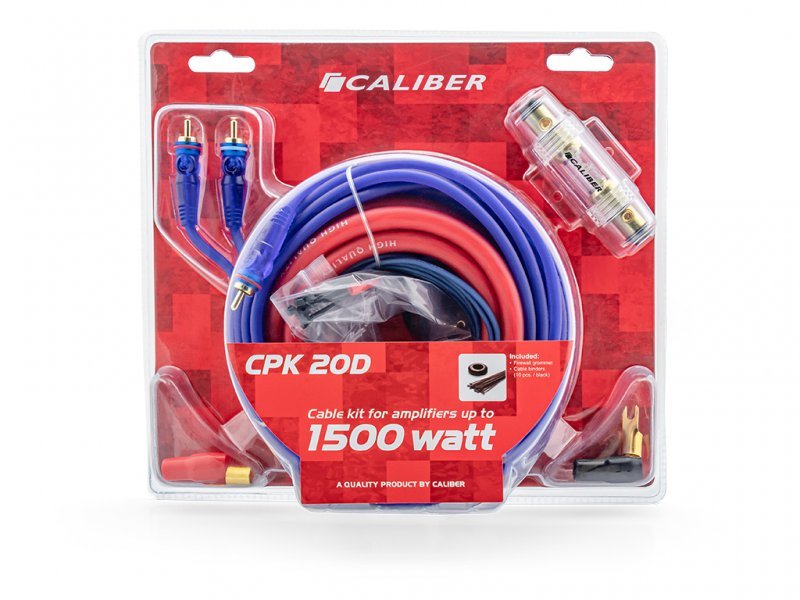 Caliber CPK20D kabelset voor versterker tot 1500 Watt