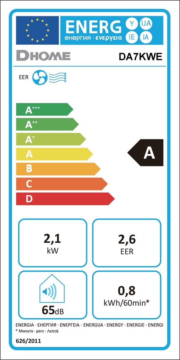 DHome Supplied By Daewoo DA7KWE mobiele airco met luchtontvochtiger en ventilator