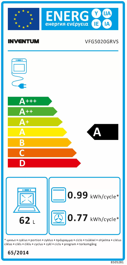 Inventum VFG5020GRVS 50 cm breed, easy clean coating en glazen sierdeksel