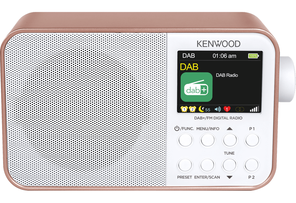 Kenwood CR-M30DAB-R Compact radio met FM, DAB+radio en Bluetooth, 2000 mAH accu