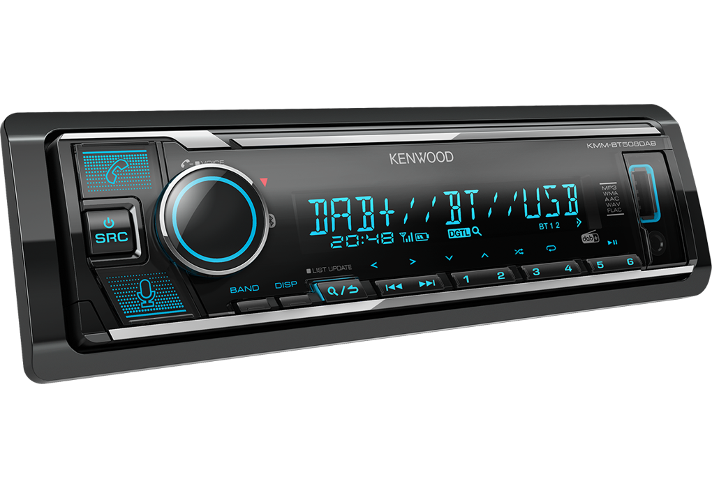 Kenwood KMM-BT508DAB autoradio met DAB+ tuner en vario kleuren verlichting