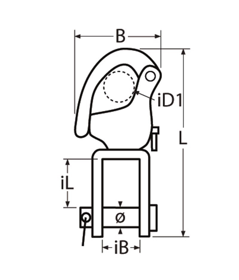 Marinetech 82624070 Snapsluiting met Schroefwartel 70mm BL: 1.900kg