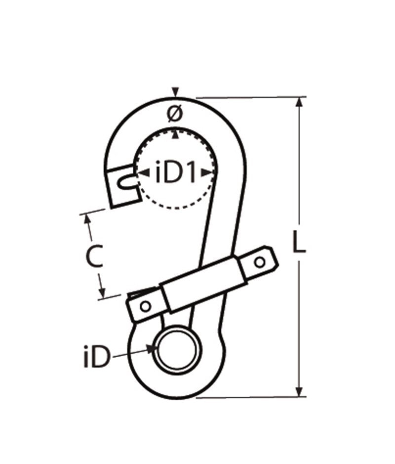 Marinetech 8294411 120 Karabijnhaak met Kous en Speciaalsluiting 11x120mm BL: 2.000kg