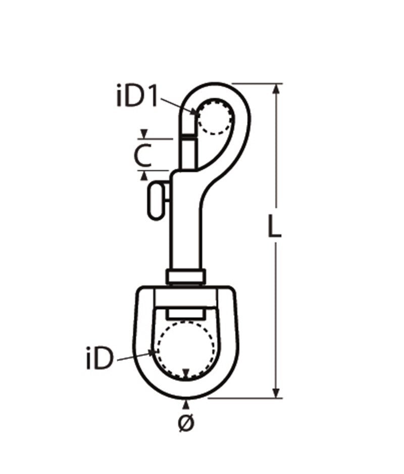 Marinetech 8303419 Musketonhaak met Warteloog 19mm x 90mm