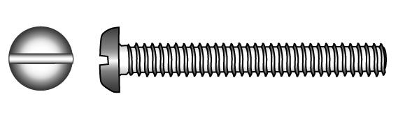 Marinetech Metaalschroef CK M6x30 + moer / Zaagsnede (4 stuks) DIN84