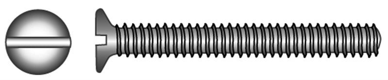 Marinetech Metaalschroef PK M3x16 met moer, Zaagsnede (10 stuks) DIN963