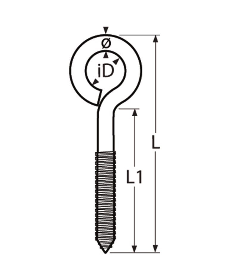 Marinetech Schroefoog 8x85 mm zware uitvoering