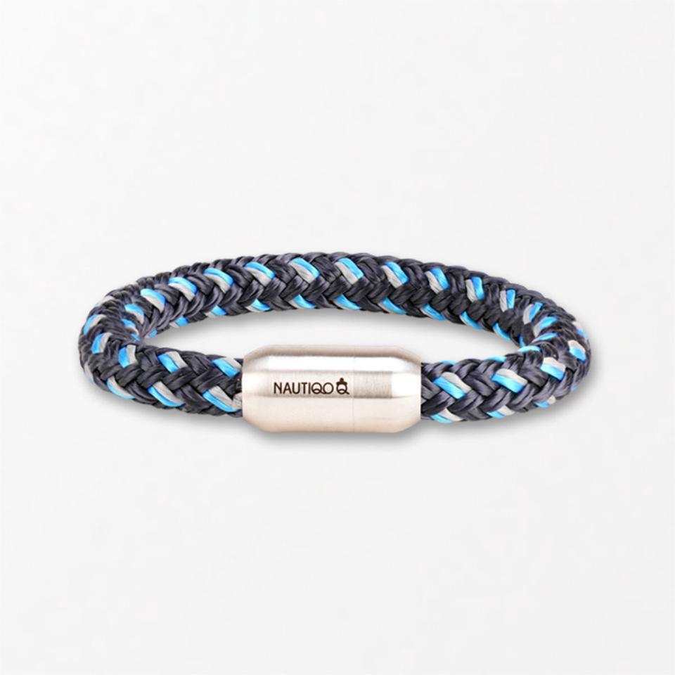 Nautiqo Touw armband blauw en grijs