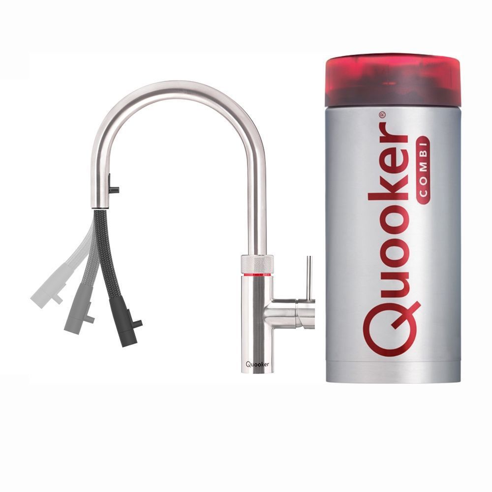 Quooker Flex Combi+ RVS met Combi+ reservoir voor 7 liter en warm/koud waterleiding