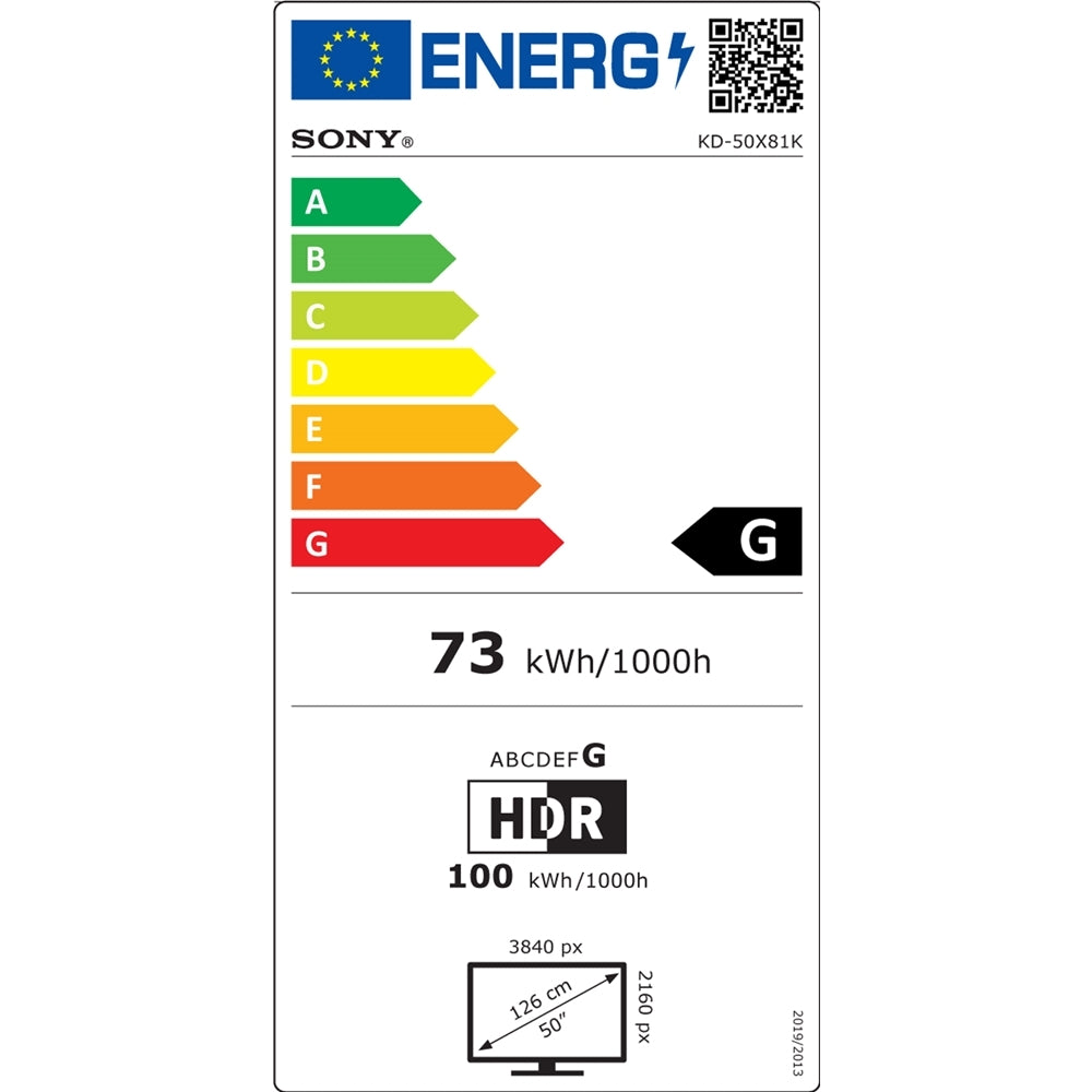 Sony KD50X81KAEP smart televisie met TRILUMINOS PRO en de 4K HDR Processor X1