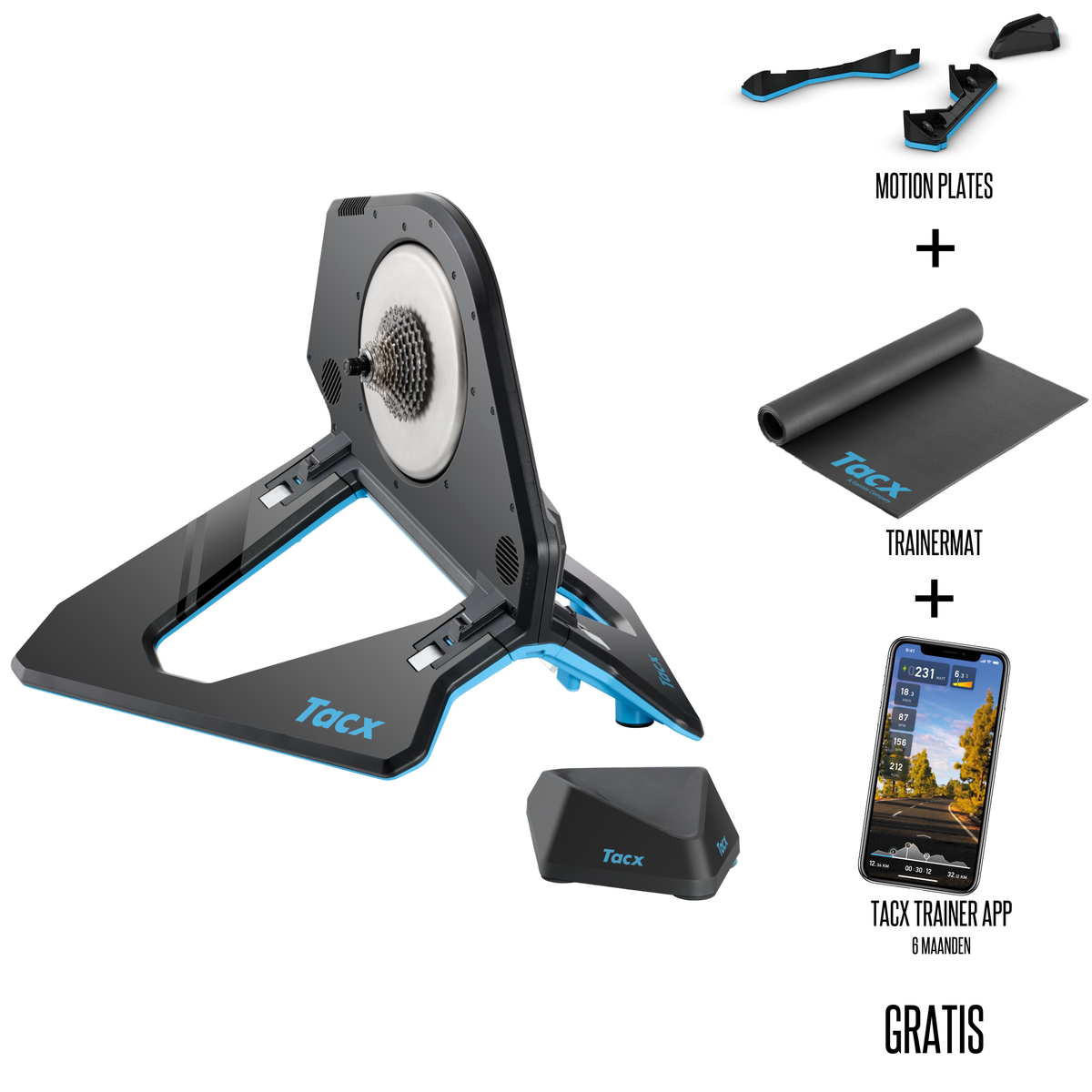 Tacx NEO 2T Smart Trainer + Motion Plates + Trainermat + 6 maanden Tacx Premium